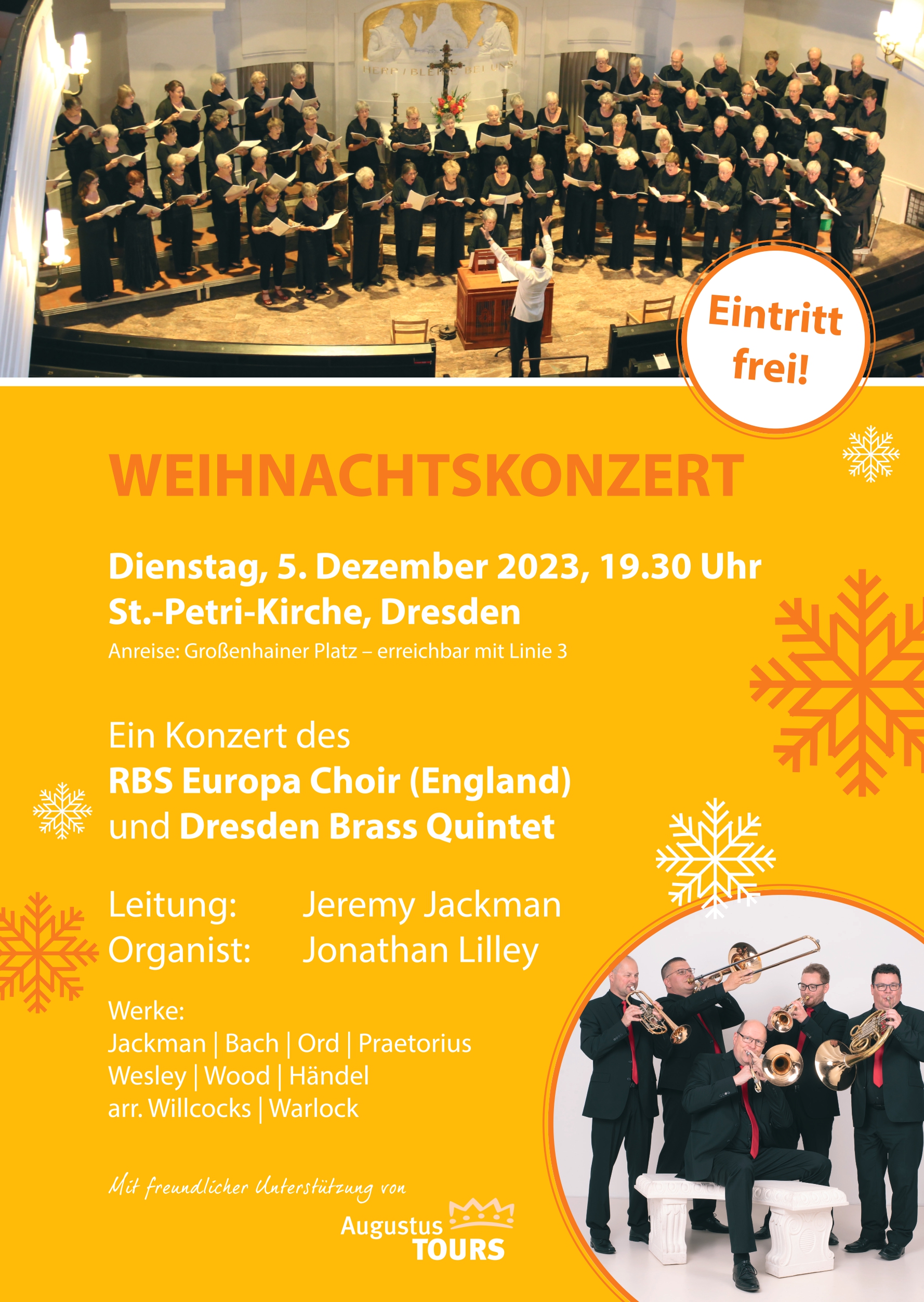 RBS Europa Choir & Dresden Brass Quintet: Weihnachtskonzert